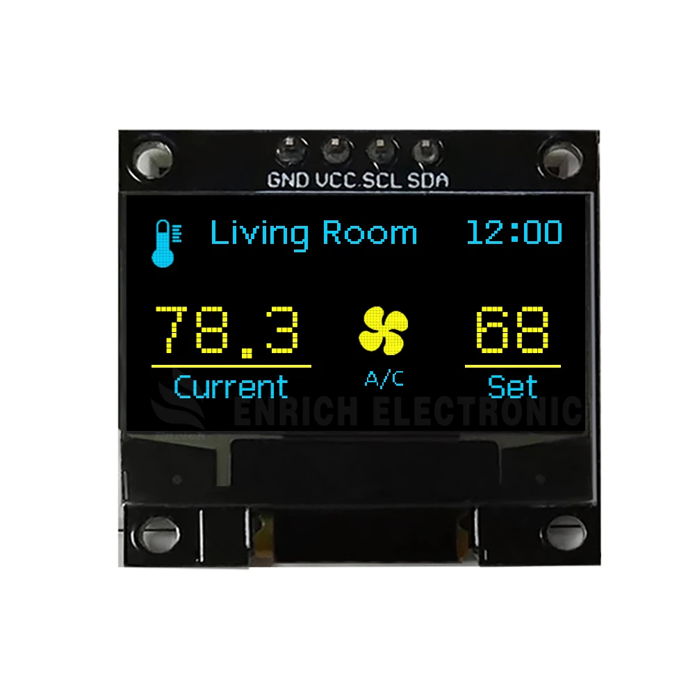 0,96 collu OLED displeja moduļa I2C interfeiss